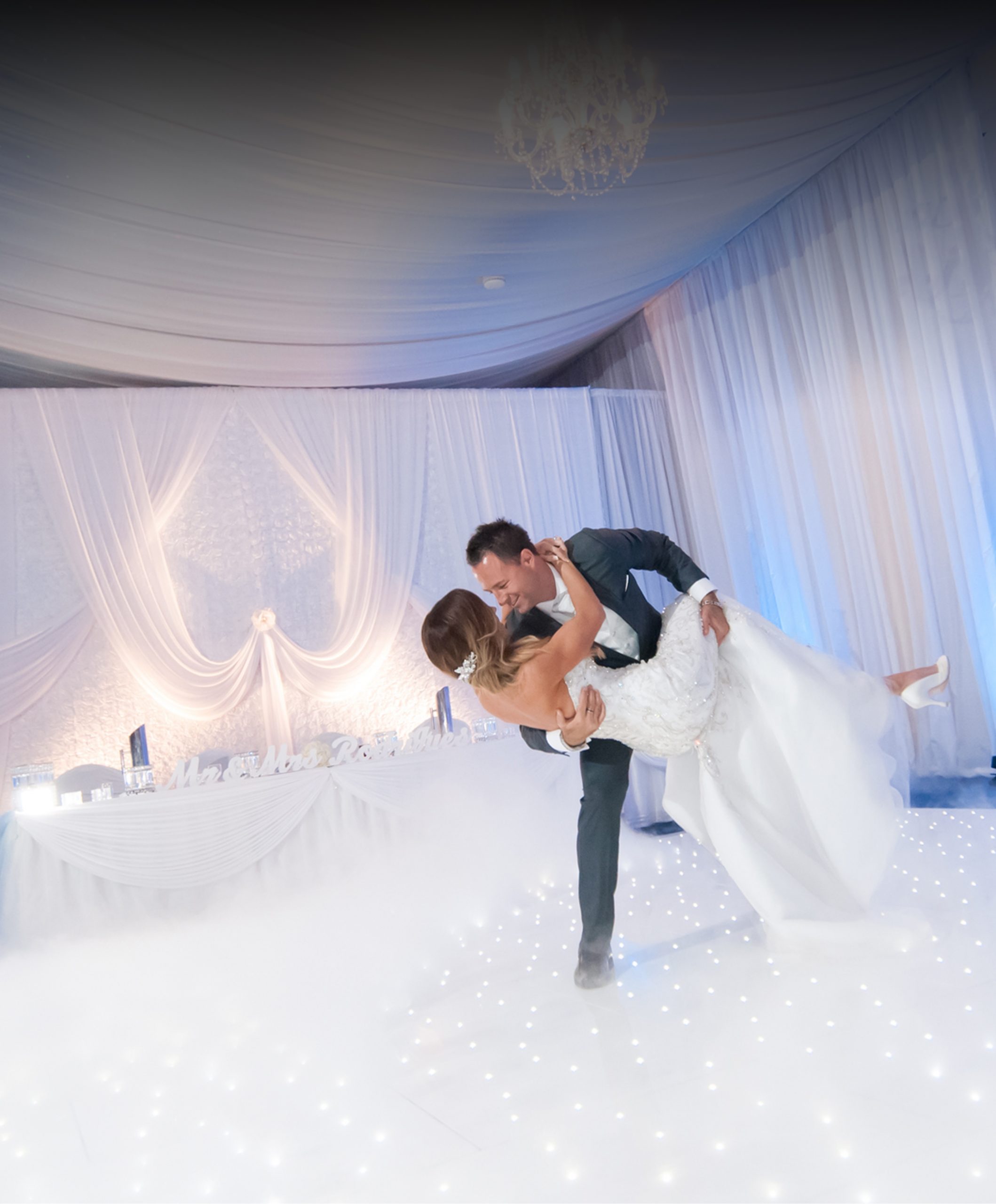 portable dancefloor main image of a starlok white dancefloor
