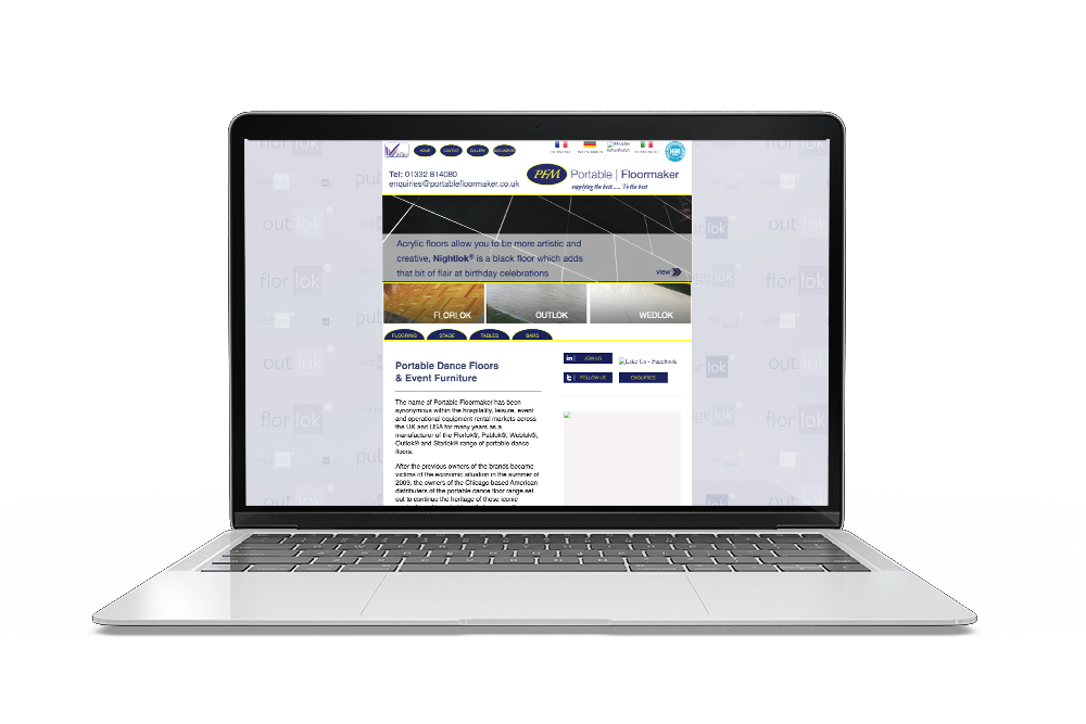Portable Floormaker old website mockup