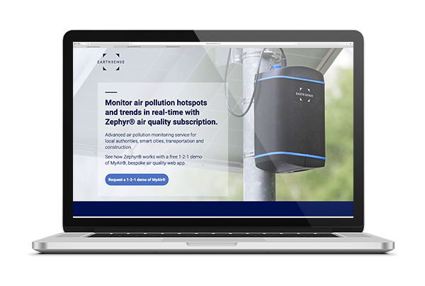 Earthsense Landing page mockup
