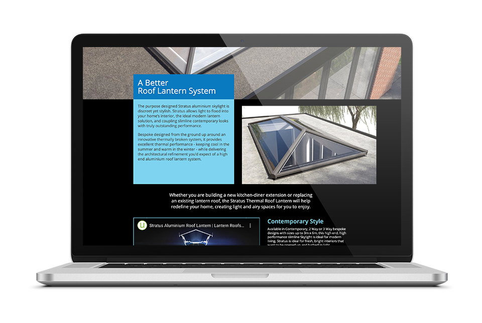 The previous Stratus website mockup