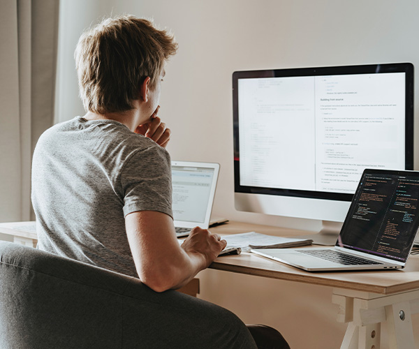 developer working with results